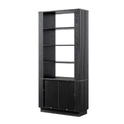 Maru Bookcase With Cabinet, Black 16 Maru Bookcase With Cabinet, Black -Daals Store BSD 175 BLACK WB6