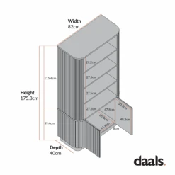 Maru Bookcase With Cabinet, Sage Green -Daals Store BSD 175 CHART 4
