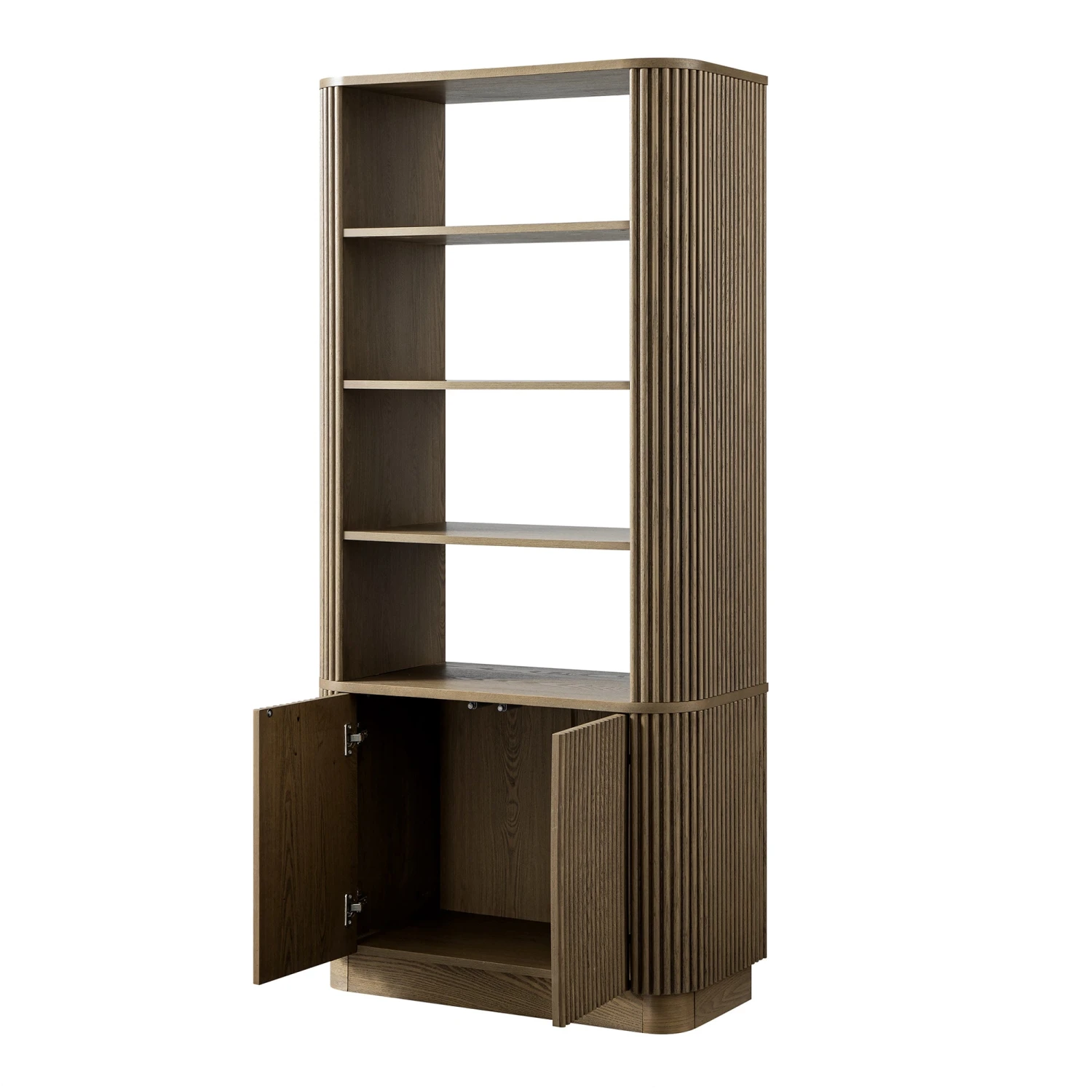 Maru Bookcase With Cabinet, Silver Oak 11 Maru Bookcase With Cabinet, Silver Oak - Image 11