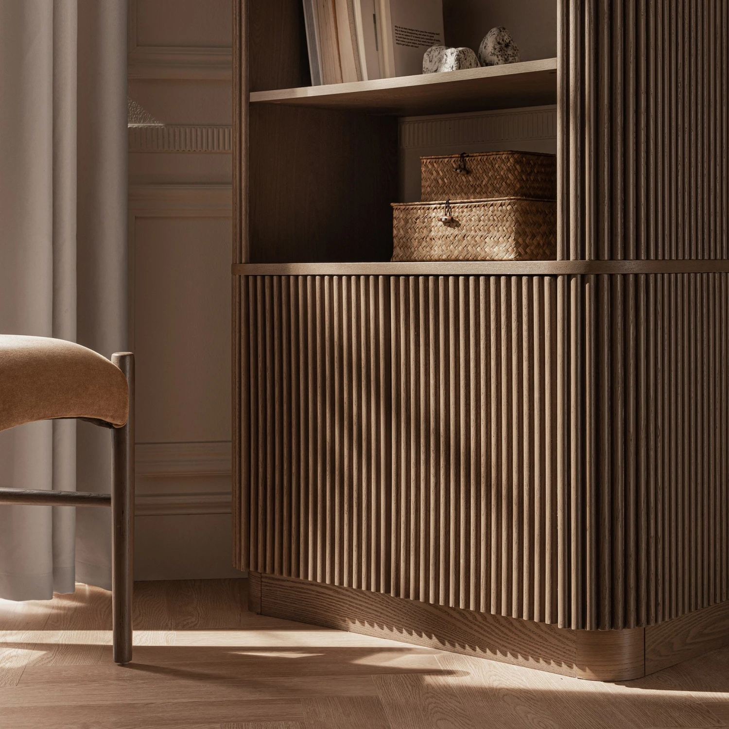 Maru Bookcase With Cabinet, Silver Oak 5 Maru Bookcase With Cabinet, Silver Oak - Image 5