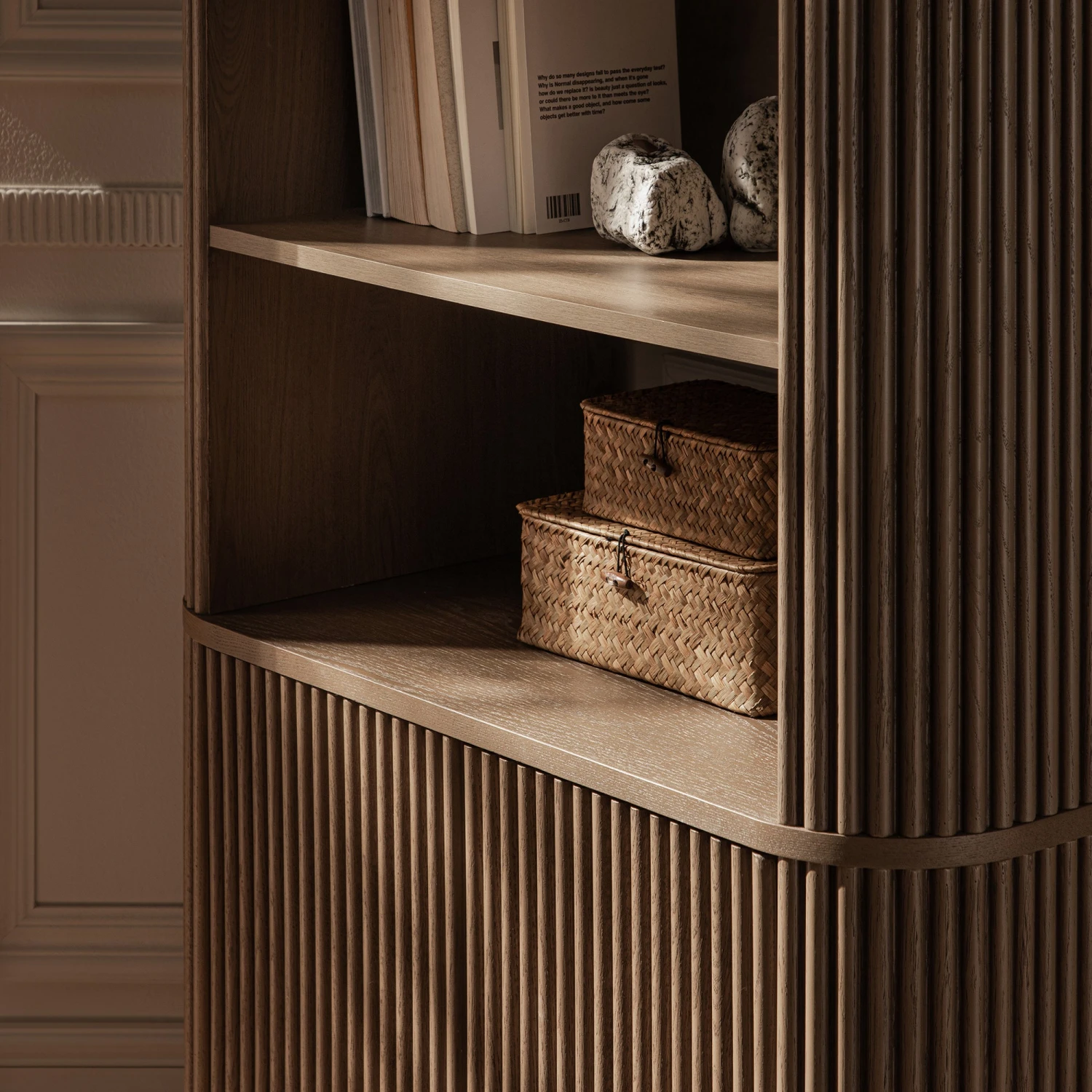 Maru Bookcase With Cabinet, Silver Oak 6 Maru Bookcase With Cabinet, Silver Oak - Image 6