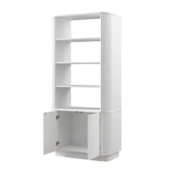 Maru Bookcase With Cabinet, Washed White 14 Maru Bookcase With Cabinet, Washed White -Daals Store BSD 175 WHITE WB4