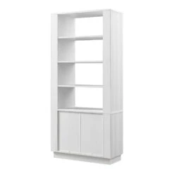 Maru Bookcase With Cabinet, Washed White 16 Maru Bookcase With Cabinet, Washed White -Daals Store BSD 175 WHITE WB6