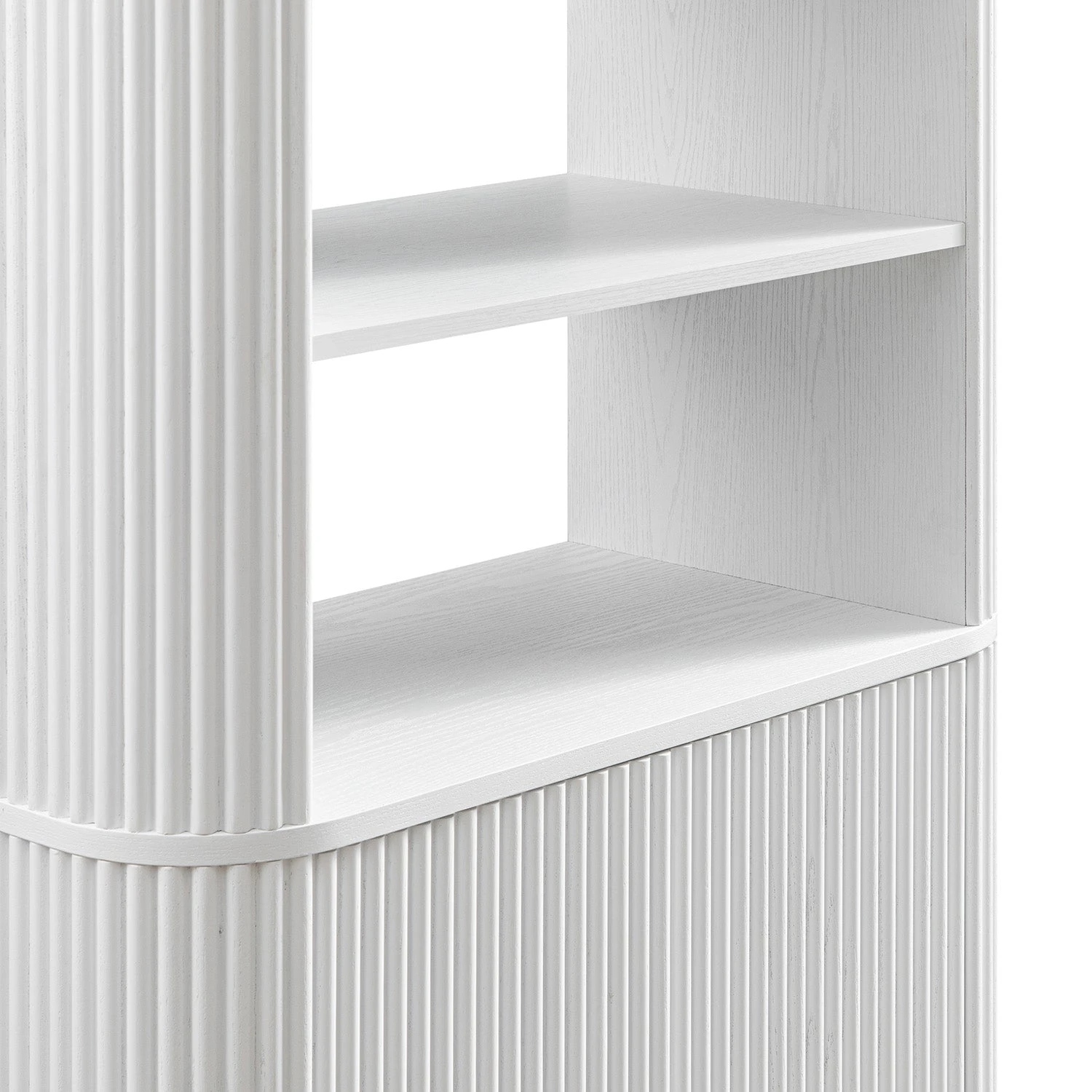 Maru Bookcase With Cabinet, Washed White 8 Maru Bookcase With Cabinet, Washed White - Image 8