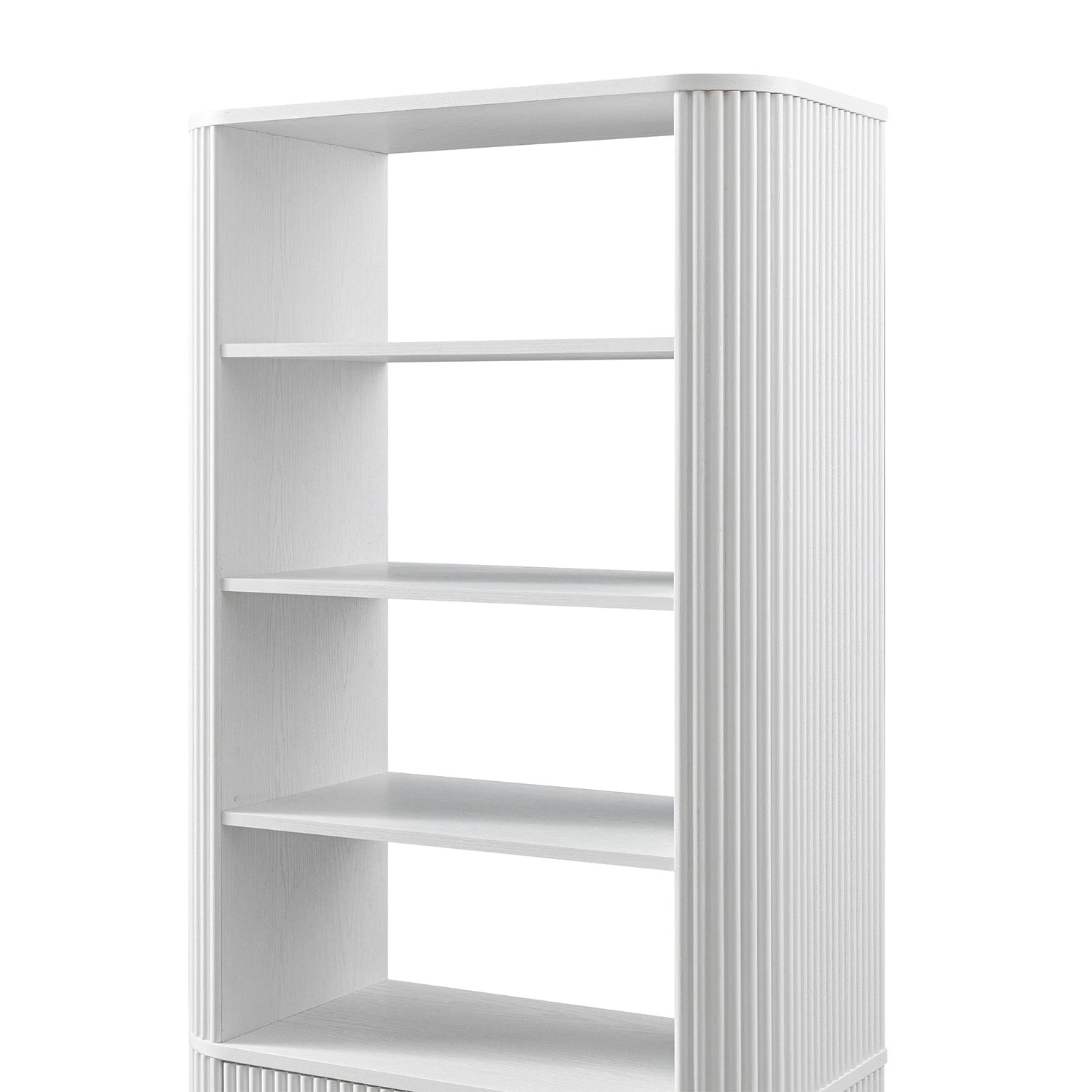 Maru Bookcase With Cabinet, Washed White 9 Maru Bookcase With Cabinet, Washed White - Image 9