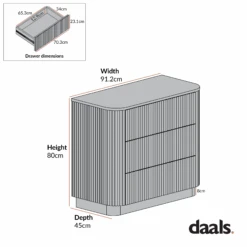 Maru Chest Of 3 Drawers, Sage Green 12 Maru Chest Of 3 Drawers, Sage Green -Daals Store BSD 176 CHART 1