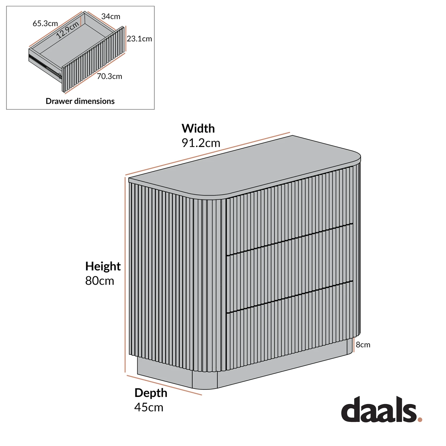 Maru Chest Of 3 Drawers, Sage Green 3 Maru Chest Of 3 Drawers, Sage Green - Image 3