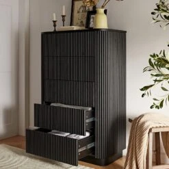 Maru Chest Of 5 Drawers, Black -Daals Store BSD 177 BLACK scene2