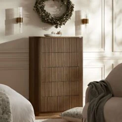 Maru Chest Of 5 Drawers, Silver Oak