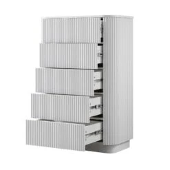 Maru Chest Of 5 Drawers, Washed White 12 Maru Chest Of 5 Drawers, Washed White -Daals Store BSD 177 WHITE WB3