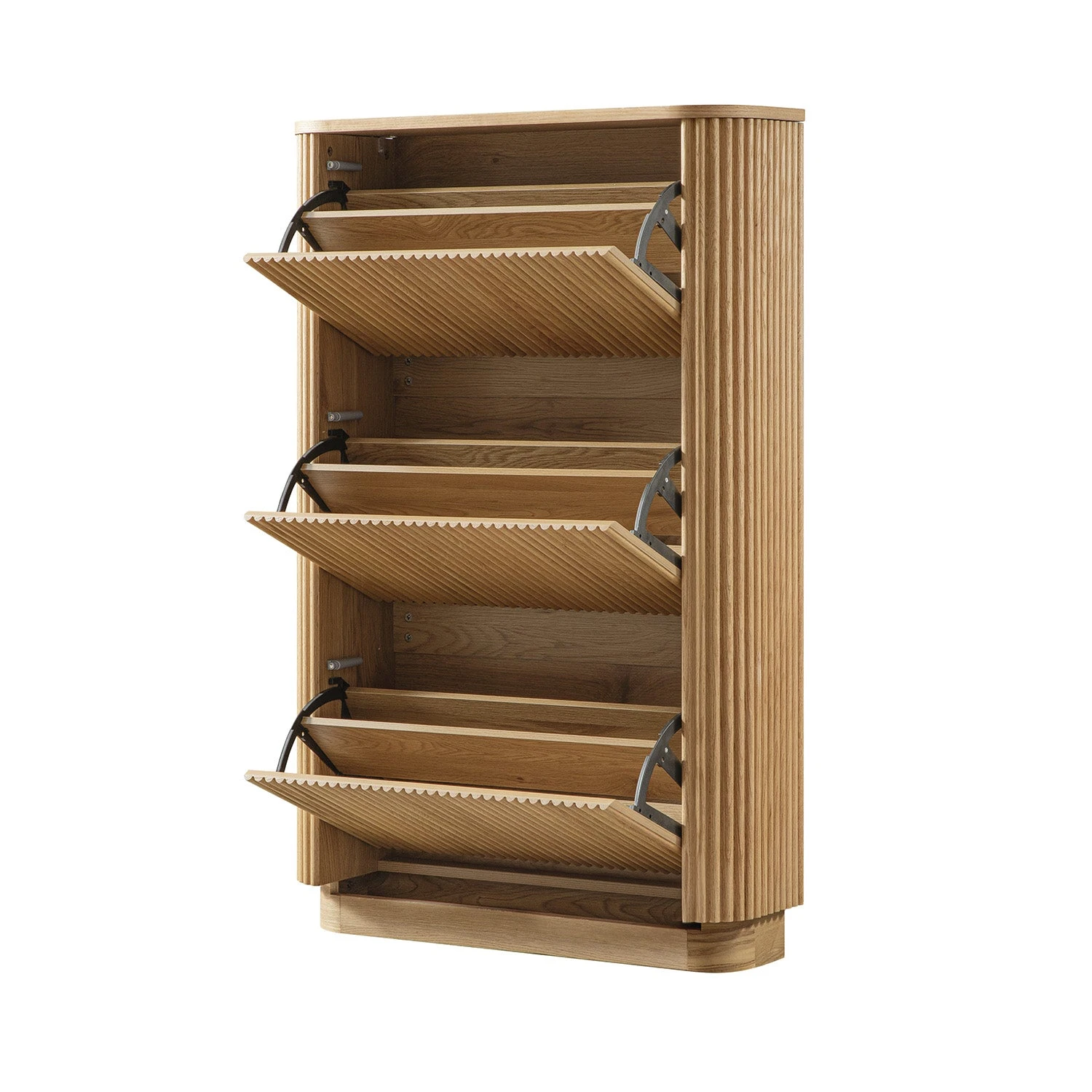 Maru 3-Door Shoe Storage Cabinet, Oak 11 Maru 3-Door Shoe Storage Cabinet, Oak - Image 11