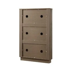 Maru 3-Door Shoe Storage Cabinet, Silver Oak 14 Maru 3-Door Shoe Storage Cabinet, Silver Oak -Daals Store BSD 178 SILK WB5