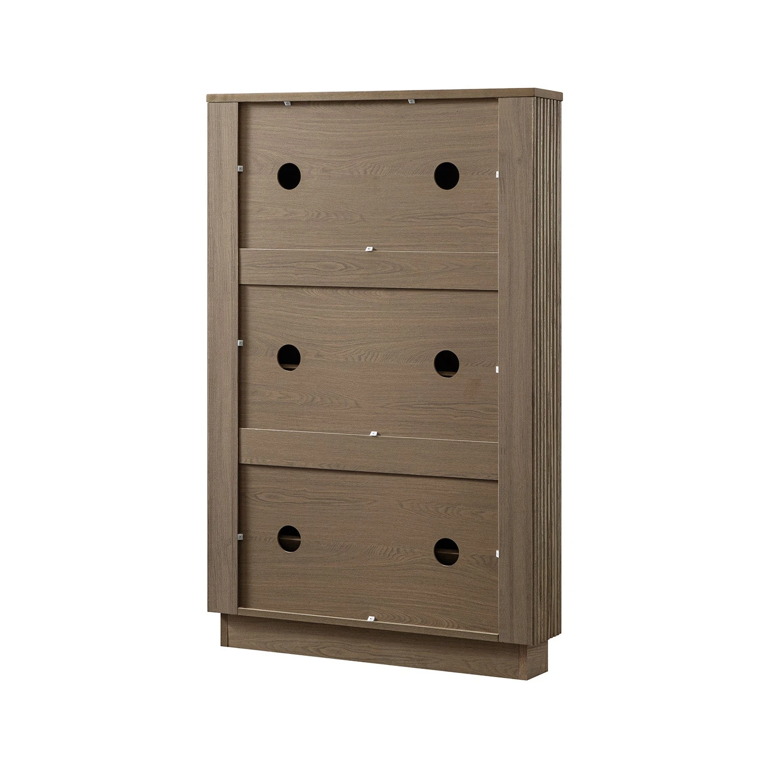 Maru 3-Door Shoe Storage Cabinet, Silver Oak 6 Maru 3-Door Shoe Storage Cabinet, Silver Oak - Image 6
