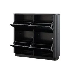 Maru 4-Door Shoe Storage Cabinet, Black -Daals Store BSD 179 BLACK WB3