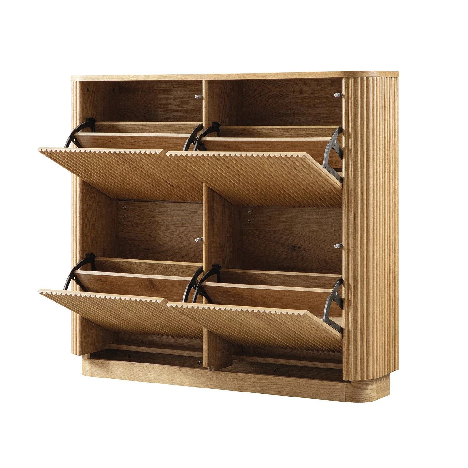 Maru 4-Door Shoe Storage Cabinet, Oak 10 Maru 4-Door Shoe Storage Cabinet, Oak - Image 10