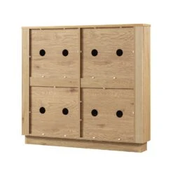 Maru 4-Door Shoe Storage Cabinet, Oak 25 Maru 4-Door Shoe Storage Cabinet, Oak -Daals Store BSD 179 OAK WB5