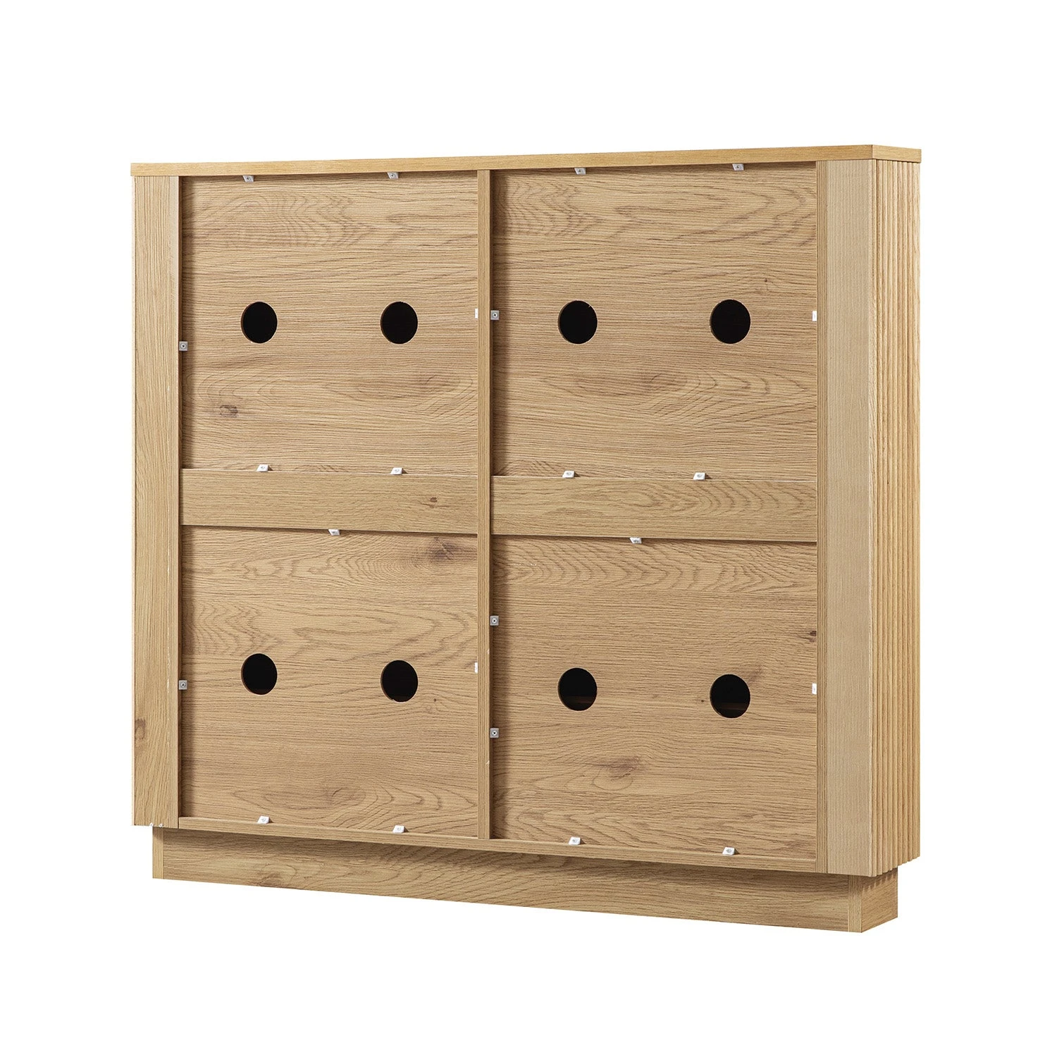 Maru 4-Door Shoe Storage Cabinet, Oak 12 Maru 4-Door Shoe Storage Cabinet, Oak - Image 12