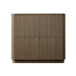 Maru 4-Door Shoe Storage Cabinet, Silver Oak