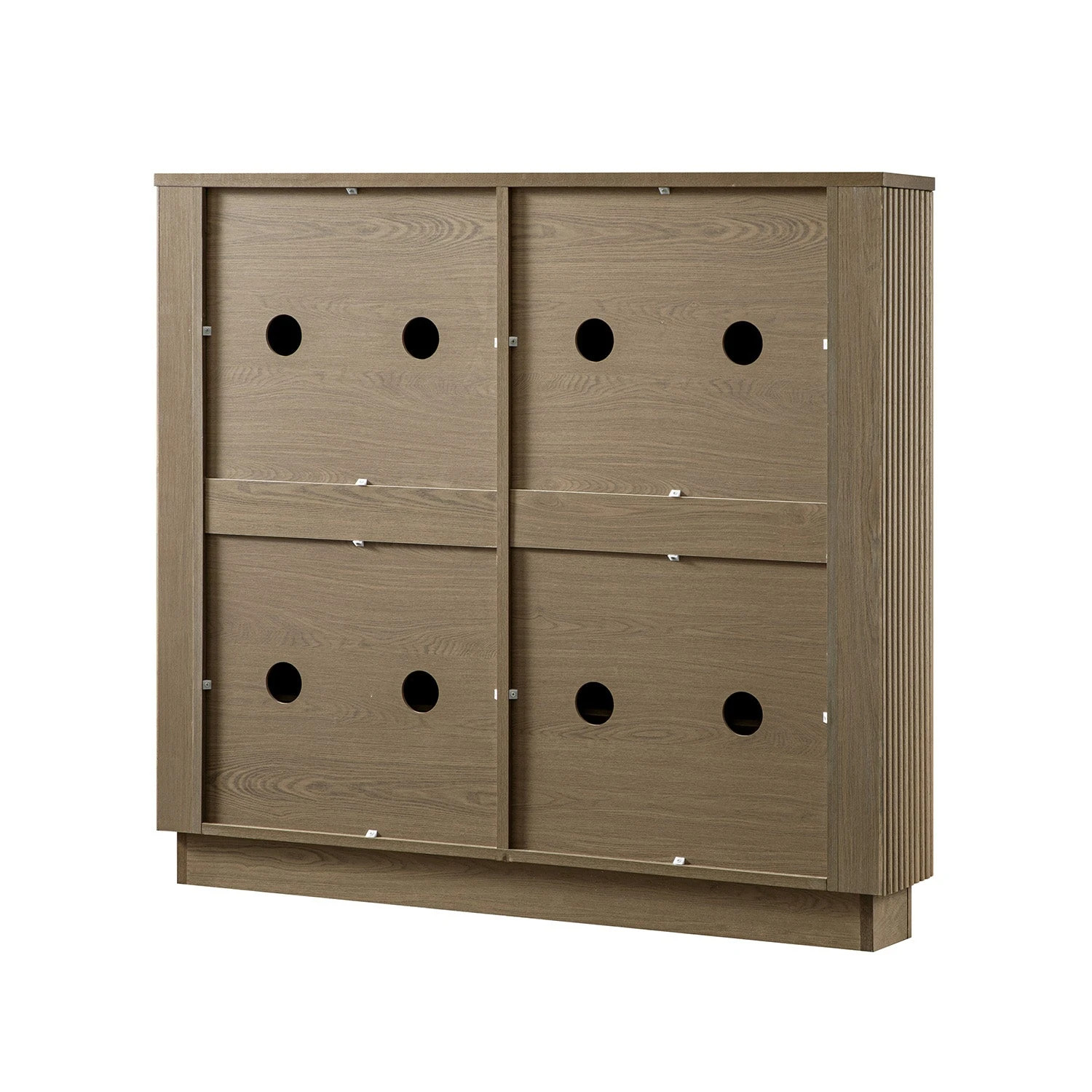 Maru 4-Door Shoe Storage Cabinet, Silver Oak 6 Maru 4-Door Shoe Storage Cabinet, Silver Oak - Image 6