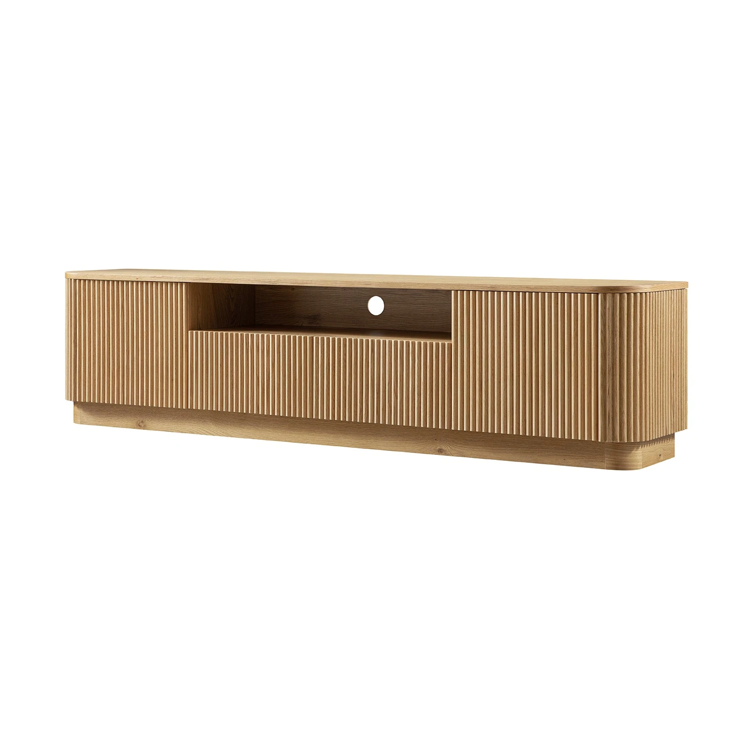Maru Natural Oak with Fluted Fronts β 200cm Wide Architectural TV Unit 10 Maru Natural Oak with Fluted Fronts β 200cm Wide Architectural TV Unit - Image 10