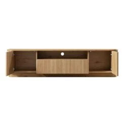 Maru Natural Oak with Fluted Fronts β 200cm Wide Architectural TV Unit 30 Maru Natural Oak with Fluted Fronts β 200cm Wide Architectural TV Unit -Daals Store BSD 180 OAK WB3