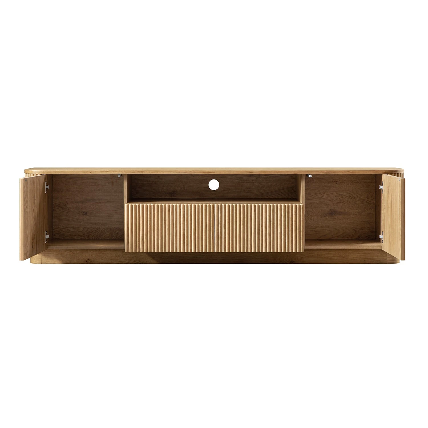 Maru Natural Oak with Fluted Fronts β 200cm Wide Architectural TV Unit 12 Maru Natural Oak with Fluted Fronts β 200cm Wide Architectural TV Unit - Image 12
