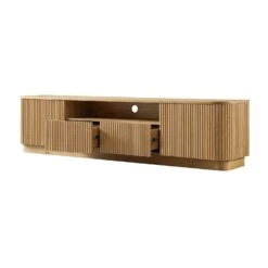 Maru Natural Oak with Fluted Fronts β 200cm Wide Architectural TV Unit 31 Maru Natural Oak with Fluted Fronts β 200cm Wide Architectural TV Unit -Daals Store BSD 180 OAK WB4