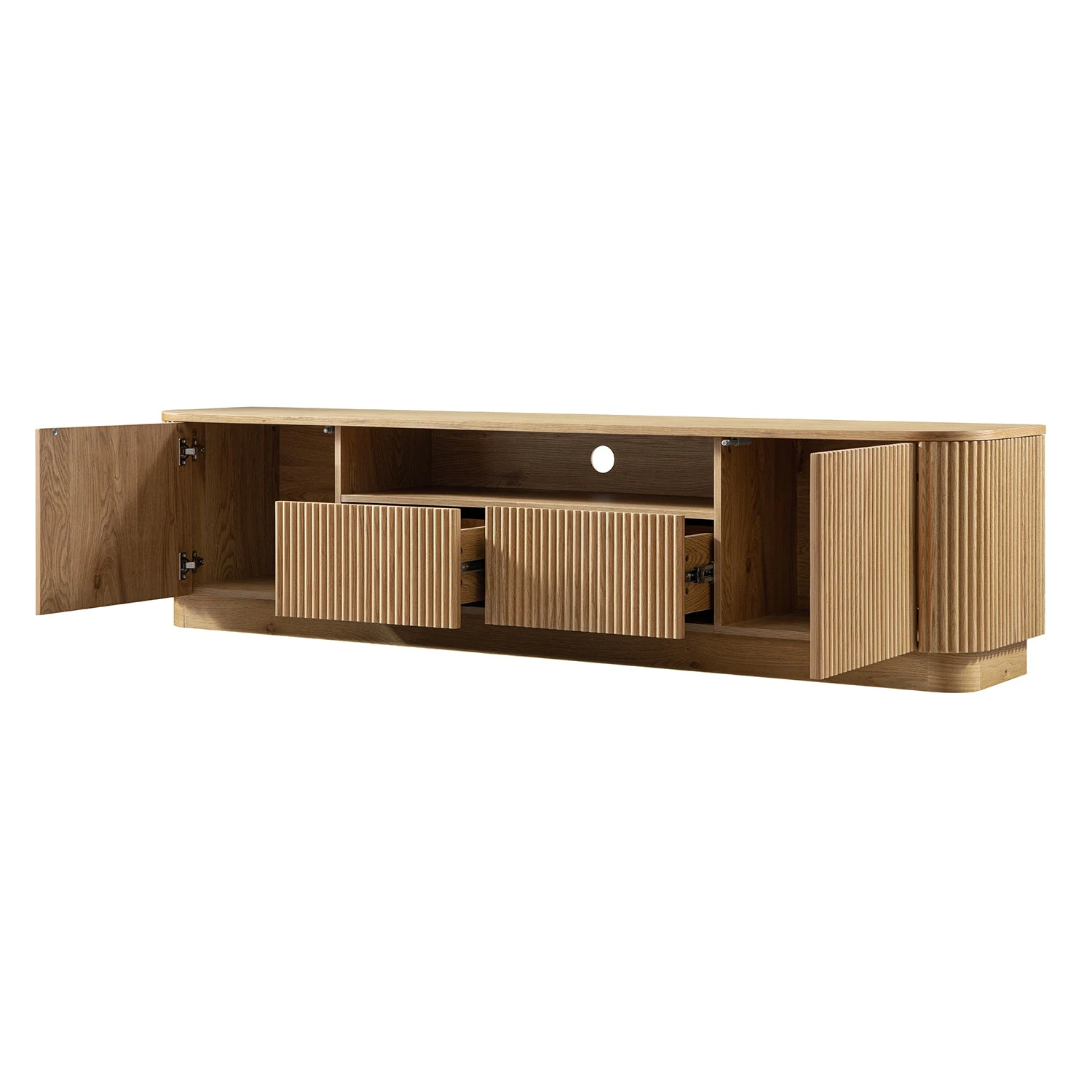 Maru Natural Oak with Fluted Fronts β 200cm Wide Architectural TV Unit 14 Maru Natural Oak with Fluted Fronts β 200cm Wide Architectural TV Unit - Image 14