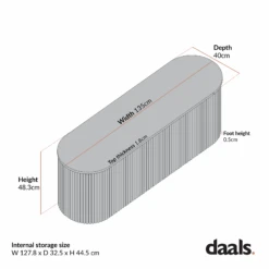 Maru Storage Ottoman Bench, Silver Oak 10 Maru Storage Ottoman Bench, Silver Oak -Daals Store BSD 181 CHART 1