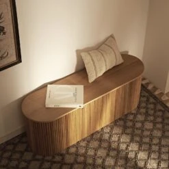 Maru Storage Ottoman Bench, Oak 17 Maru Storage Ottoman Bench, Oak -Daals Store BSD 181 OAK scene2