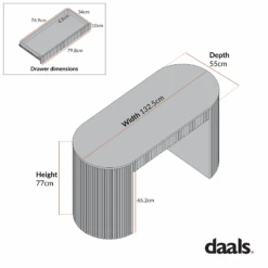 Maru 1-Drawer Writing Desk, Oak -Daals Store BSD 183 CHART