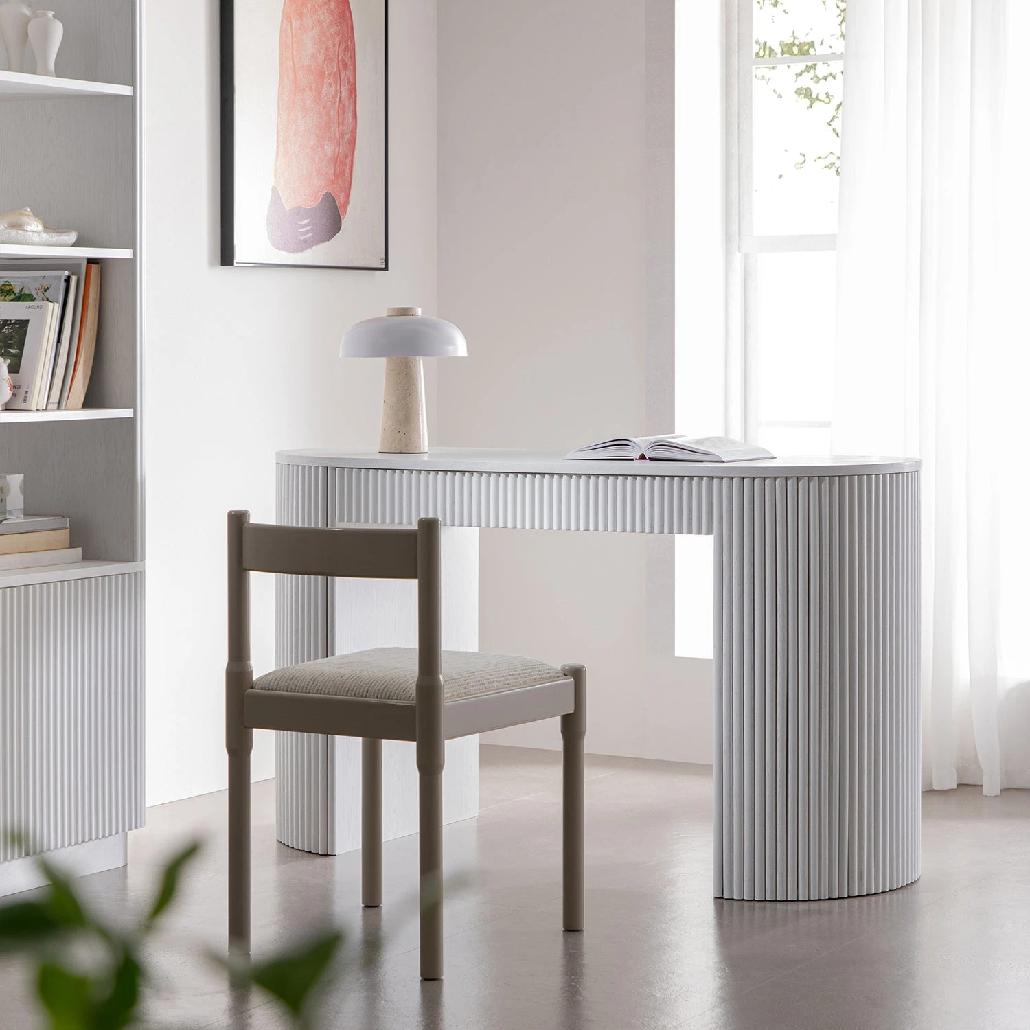 Maru 1-Drawer Writing Desk, Washed White 1 Maru 1-Drawer Writing Desk, Washed White