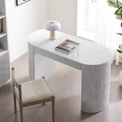 Maru 1-Drawer Writing Desk, Washed White 19 Maru 1-Drawer Writing Desk, Washed White -Daals Store BSD 183 WHITE scene2