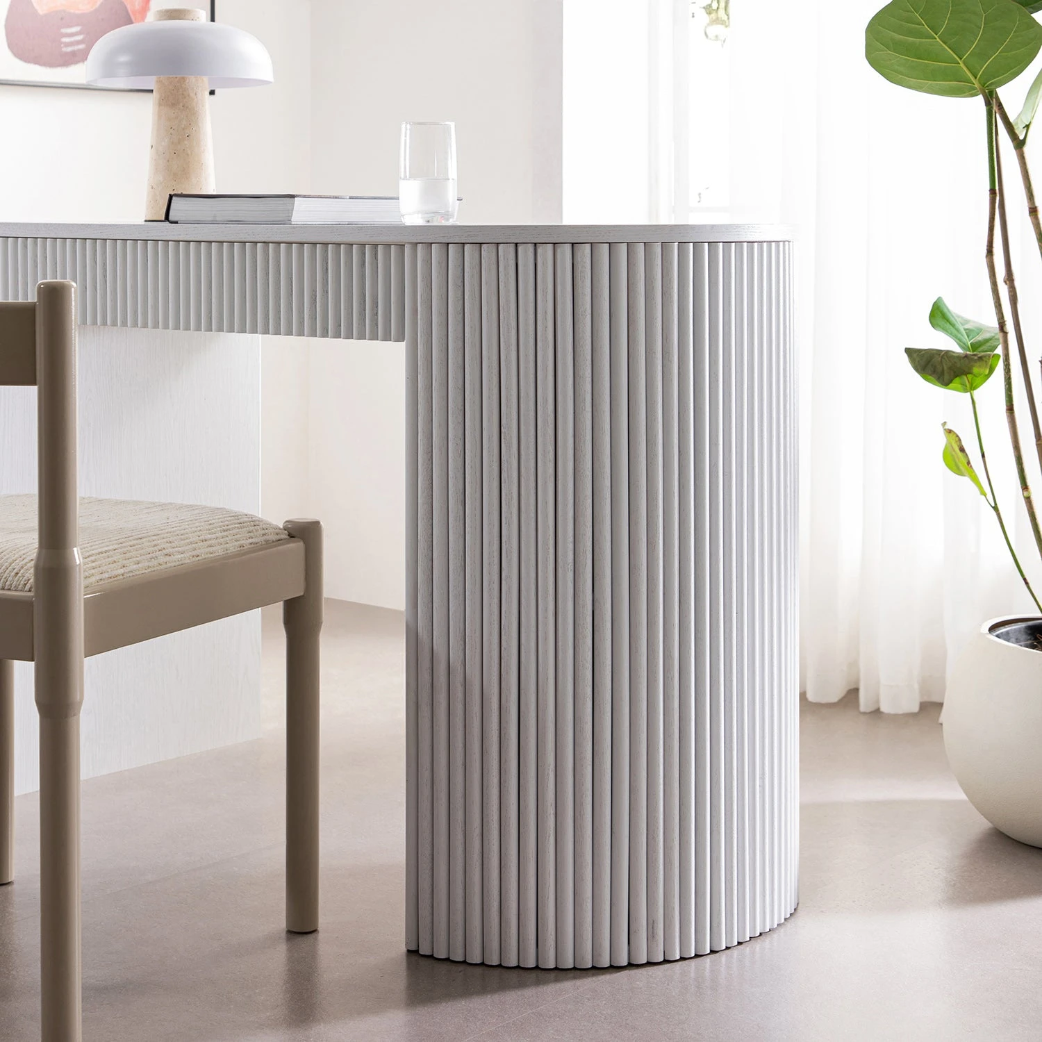 Maru 1-Drawer Writing Desk, Washed White 6 Maru 1-Drawer Writing Desk, Washed White - Image 6