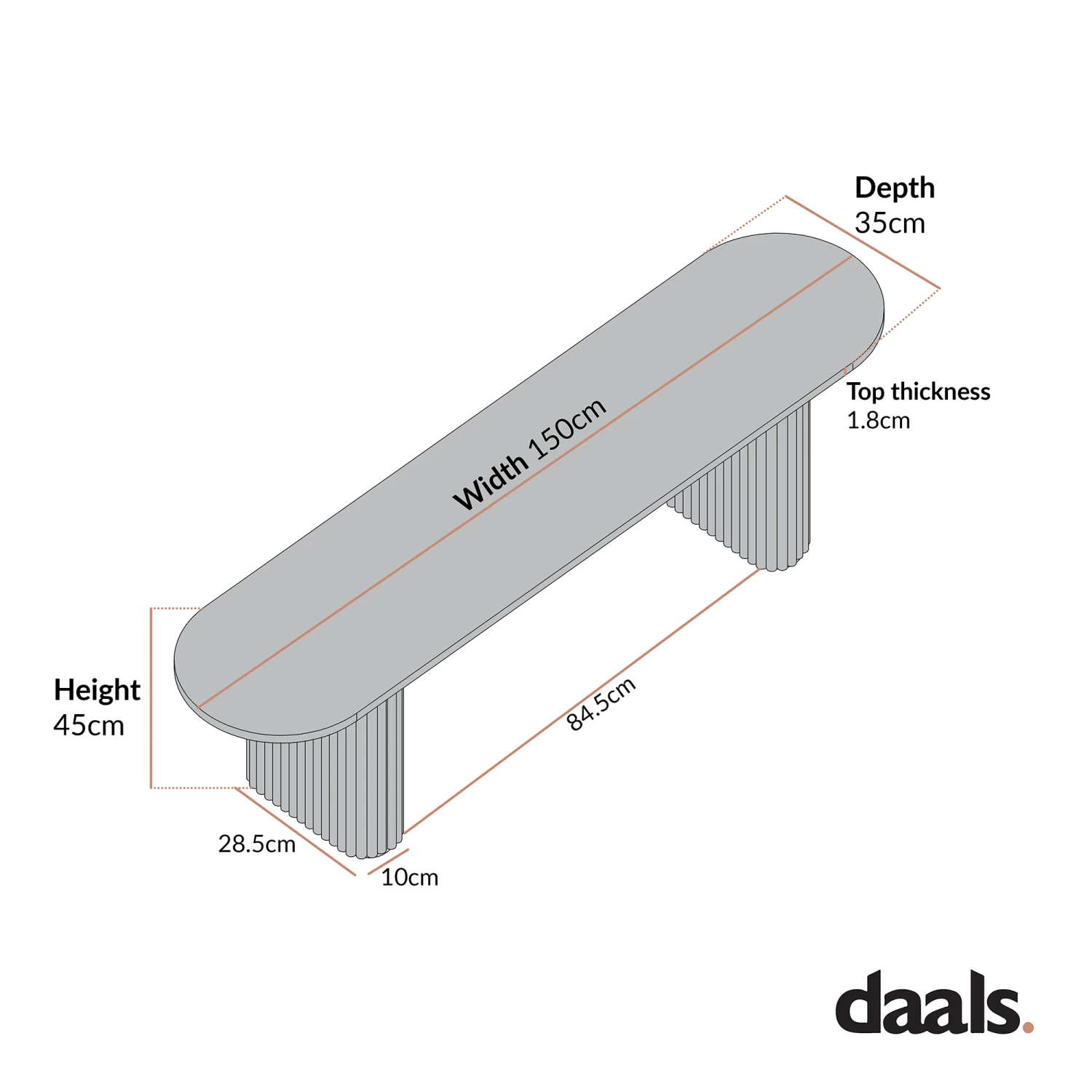 Maru 150cm Dining Bench, Silver Oak 3 Maru 150cm Dining Bench, Silver Oak - Image 3