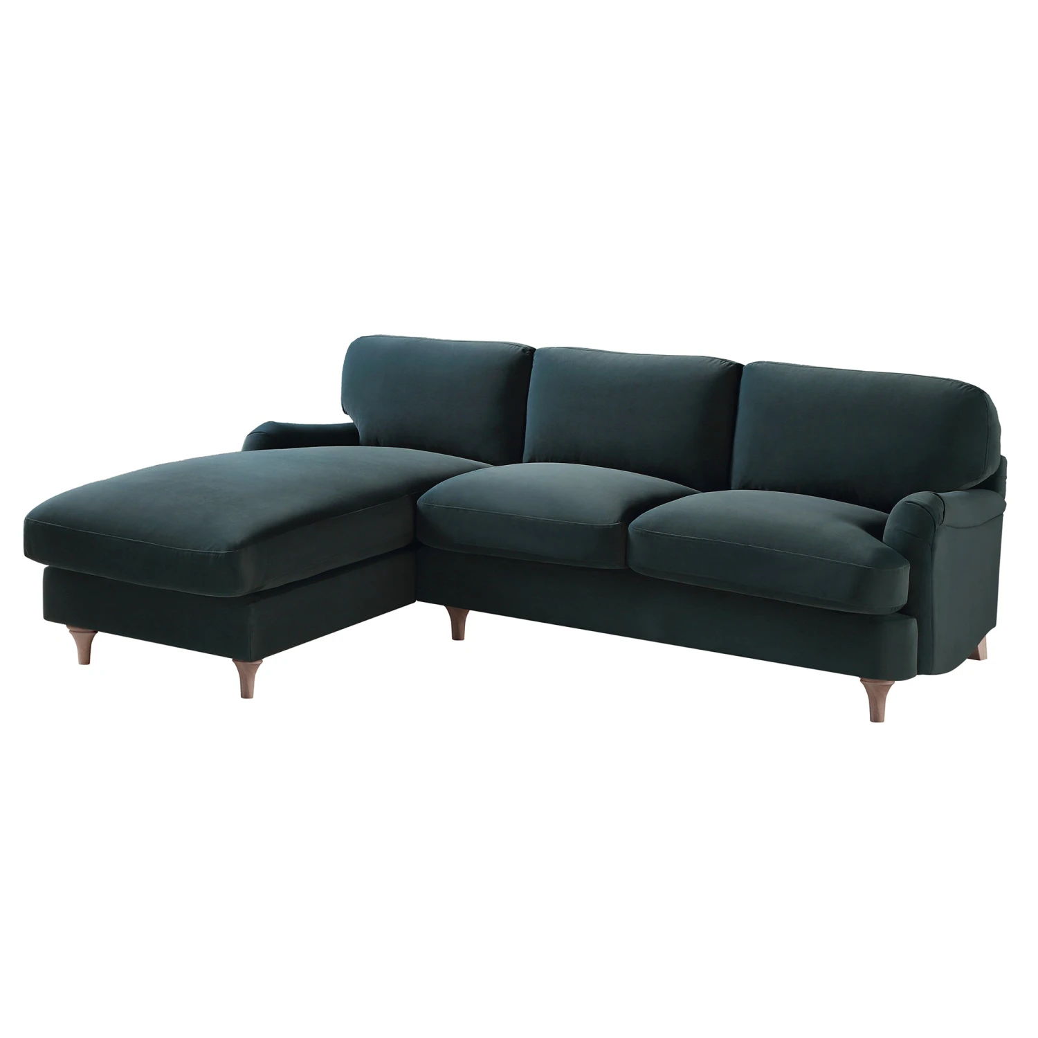 Daphnis Aegean Blue Velvet Sofa, Grande Chaise Sofa Left Hand Facing 6 Daphnis Aegean Blue Velvet Sofa, Grande Chaise Sofa Left Hand Facing - Image 6