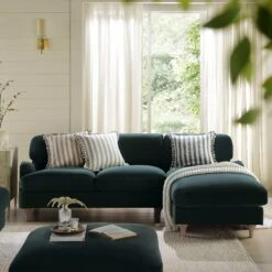 Daphnis Aegean Blue Velvet Sofa, Grande Chaise Sofa Right Hand Facing 13 Daphnis Aegean Blue Velvet Sofa, Grande Chaise Sofa Right Hand Facing -Daals Store CSF 2443 AEGEAN VEL RIGHT scene1