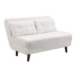 Algo Sofabed With Cushions In Beige Teddy Fabric 2 Seater 20 Algo Sofabed With Cushions In Beige Teddy Fabric 2 Seater -Daals Store D021B BEIGE TEDDY WB2