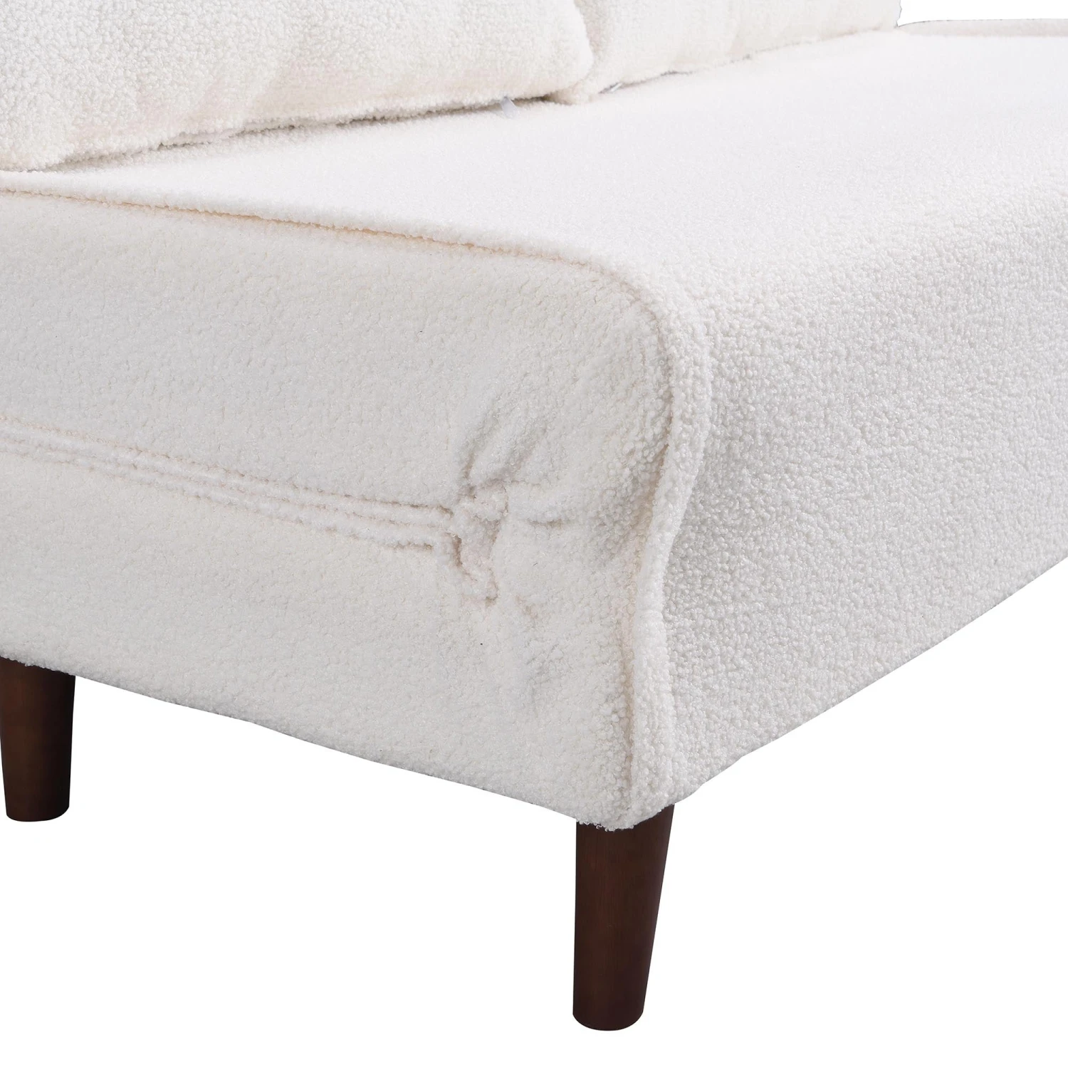 Algo Sofabed With Cushions In Beige Teddy Fabric 2 Seater 15 Algo Sofabed With Cushions In Beige Teddy Fabric 2 Seater - Image 15