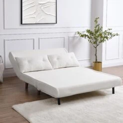 Algo Sofabed With Cushions In Beige Teddy Fabric 2 Seater 18 Algo Sofabed With Cushions In Beige Teddy Fabric 2 Seater -Daals Store D021B BEIGE TEDDY scene3