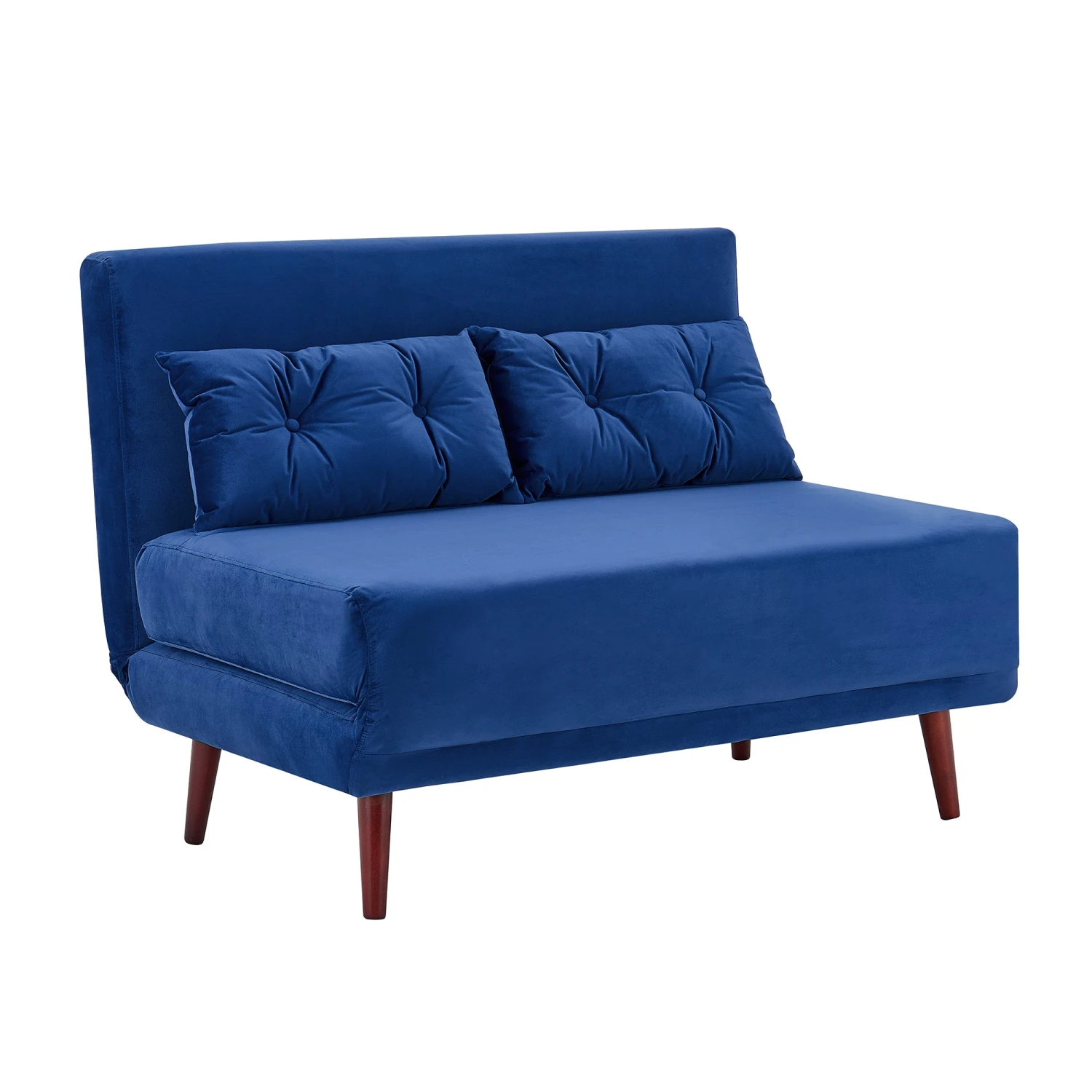 Algo 2-Seater Small Double Folding Sofabed In Blue Velvet 3 Algo 2-Seater Small Double Folding Sofabed In Blue Velvet - Image 3