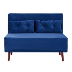Algo 2-Seater Small Double Folding Sofabed In Blue Velvet 10 Algo 2-Seater Small Double Folding Sofabed In Blue Velvet -Daals Store D021B BLUEVEL WB2