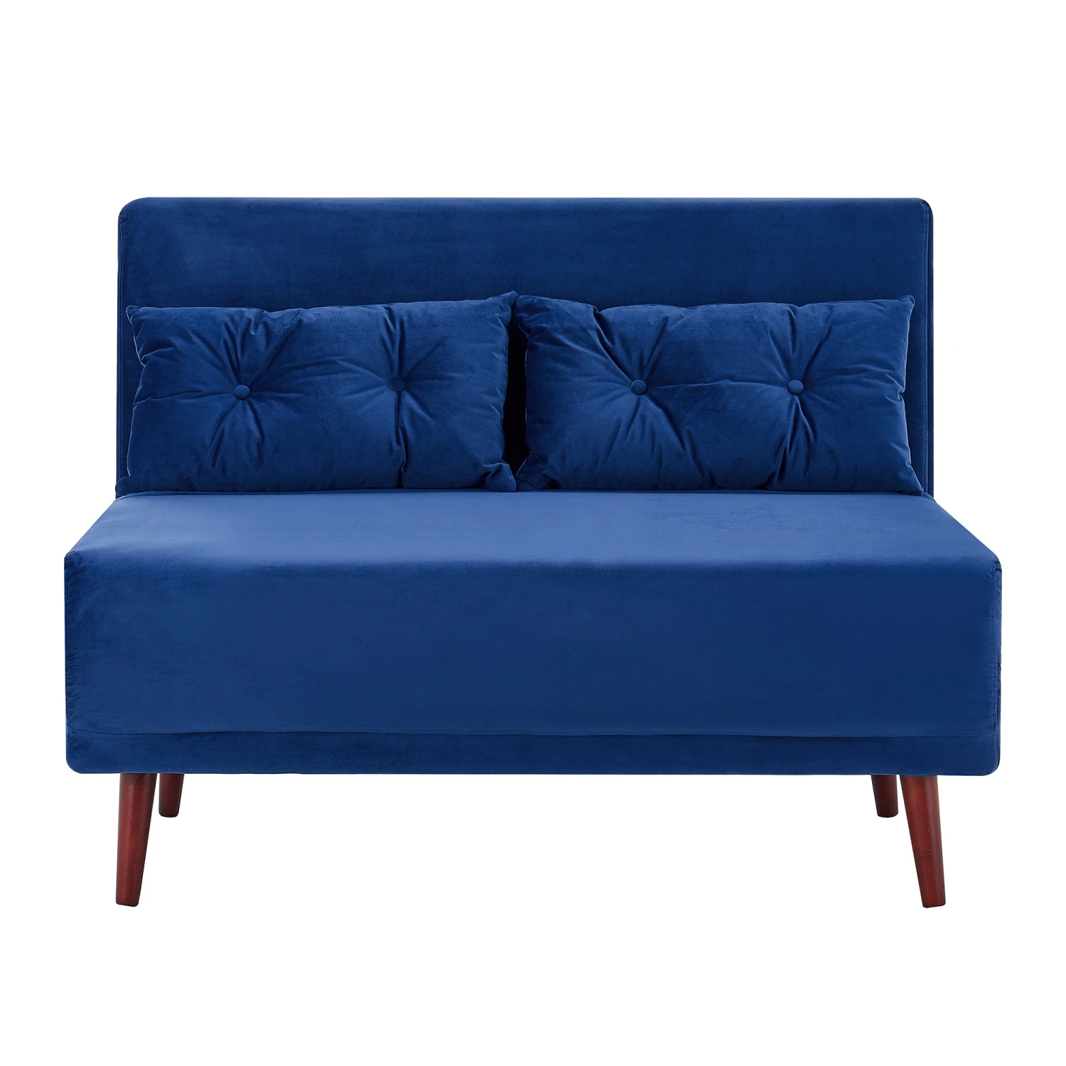 Algo 2-Seater Small Double Folding Sofabed In Blue Velvet 4 Algo 2-Seater Small Double Folding Sofabed In Blue Velvet - Image 4