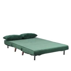 ALGO 2-Seater Small Double Folding Sofa Bed With Cushion Pine Green Velvet 22 ALGO 2-Seater Small Double Folding Sofa Bed With Cushion Pine Green Velvet -Daals Store D021B DGREEN VEL WB3