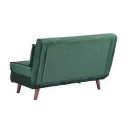 ALGO 2-Seater Small Double Folding Sofa Bed With Cushion Pine Green Velvet 27 ALGO 2-Seater Small Double Folding Sofa Bed With Cushion Pine Green Velvet -Daals Store D021B DGREEN VEL WB8