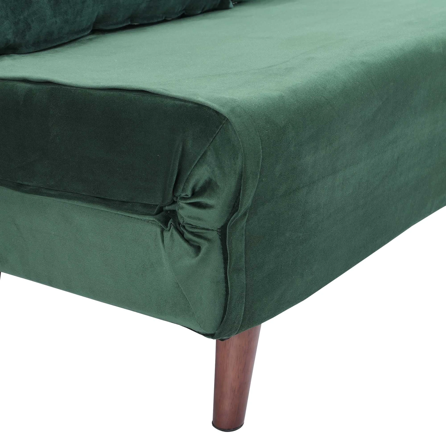 ALGO 2-Seater Small Double Folding Sofa Bed With Cushion Pine Green Velvet 15 ALGO 2-Seater Small Double Folding Sofa Bed With Cushion Pine Green Velvet - Image 15