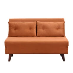 Algo Sofabed With Cushions In Orange Velvet 2 Seater 18 Algo Sofabed With Cushions In Orange Velvet 2 Seater -Daals Store D021B ORANGEVEL WB1