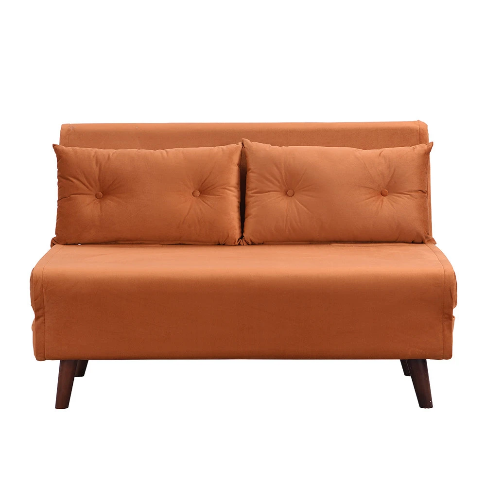 Algo Sofabed With Cushions In Orange Velvet 2 Seater 5 Algo Sofabed With Cushions In Orange Velvet 2 Seater - Image 5