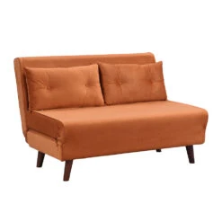 Algo Sofabed With Cushions In Orange Velvet 2 Seater 19 Algo Sofabed With Cushions In Orange Velvet 2 Seater -Daals Store D021B ORANGEVEL WB2