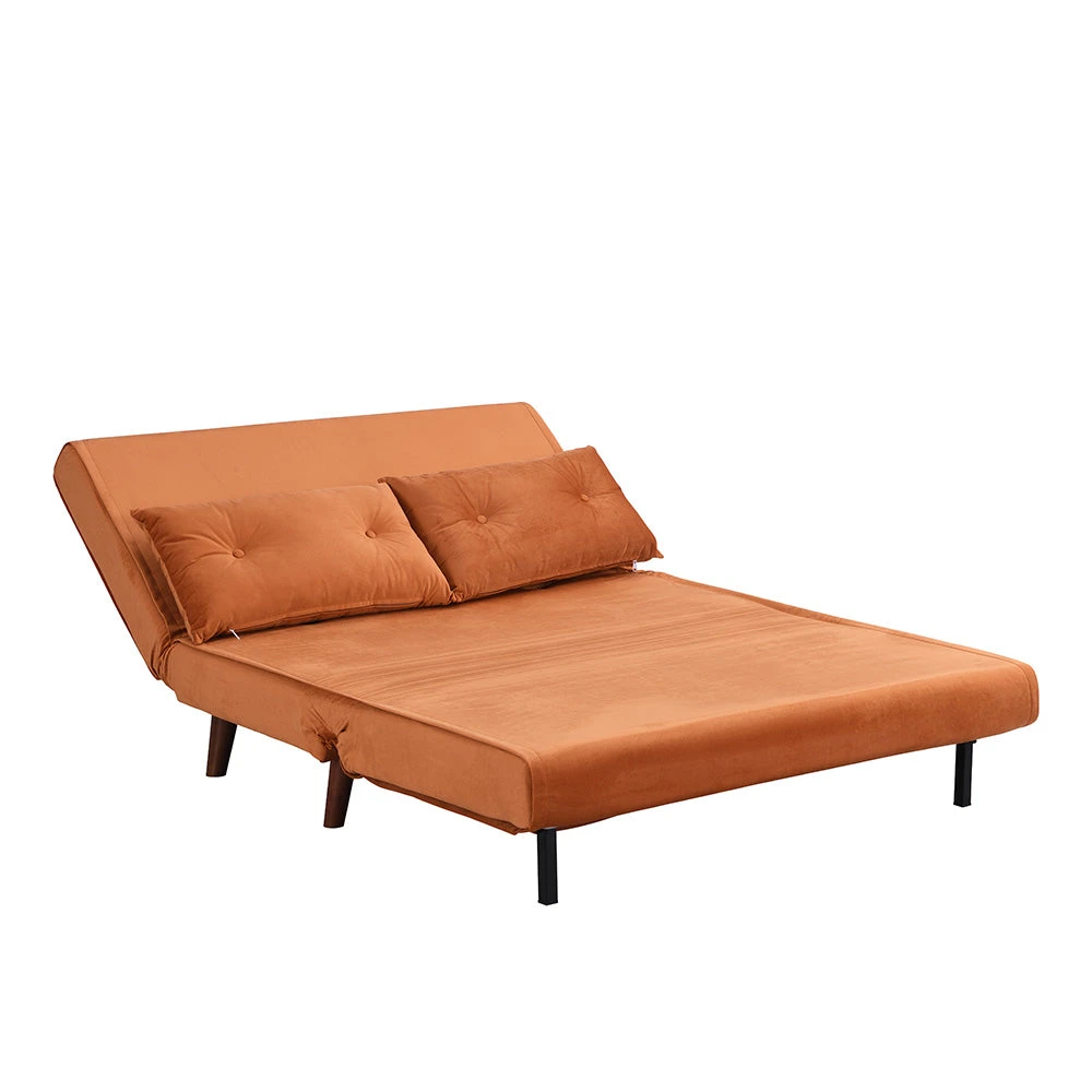 Algo Sofabed With Cushions In Orange Velvet 2 Seater 9 Algo Sofabed With Cushions In Orange Velvet 2 Seater - Image 9